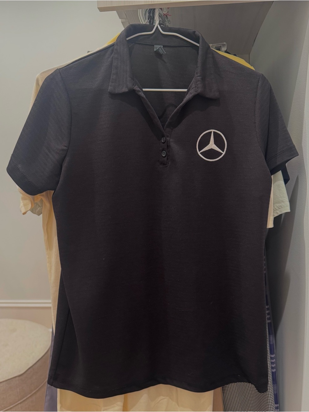 Black Polo Shirt with Embroidered Logo